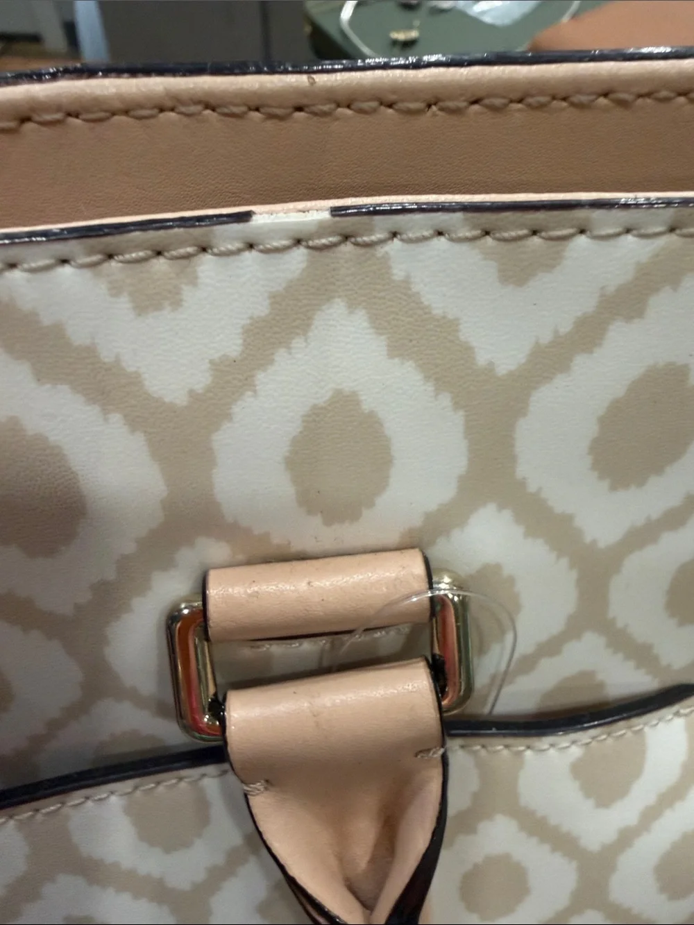 kate spade Cream and Light Tan Patterned Tote